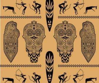 African Ethnic Background Decoration Vector