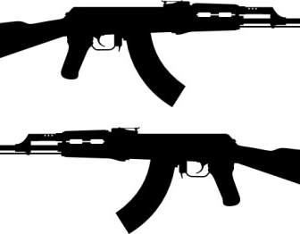 AK Rifle Silueta Clip Art