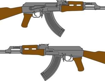 Vector De Rifle AK Dibujo Clip Art