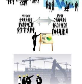 All Kinds Of Business People Silhouette Vector