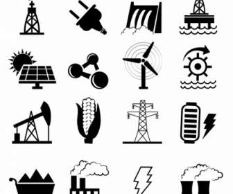ícones De Opções De Energia Alternativa