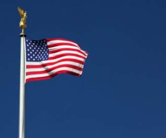 American Flag With Blue Sky