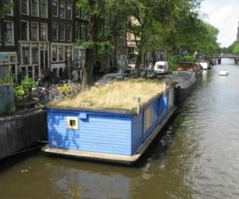 O Canal De Barcaça De Amesterdão