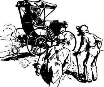An Early Gas Buggy Clip Art