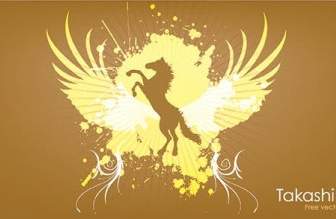 Animals Horse Wings Splatter Abstract
