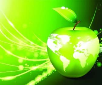 Apfel-Erde-Vektor