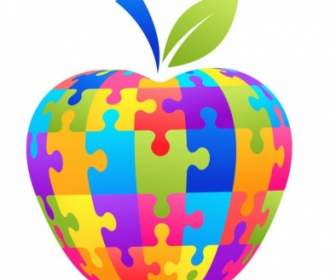 Apple Puzzle Vector Illustration