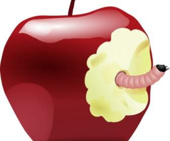 Apple Dengan Cacing Clip Art