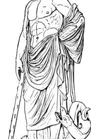 ภาพตัดปะรูปปั้น Asklepios