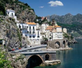 Mundo Itália Atrani Para Papel De Parede De Costa De Amalfi