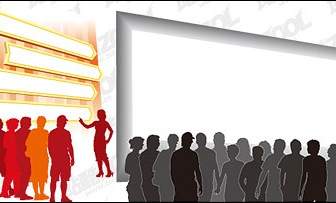 Audience Figures Silhouette Vector Material