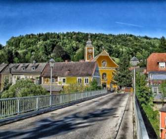 Österreich Dorf Brücke