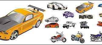 Automobile And Motorcycle Vector Material