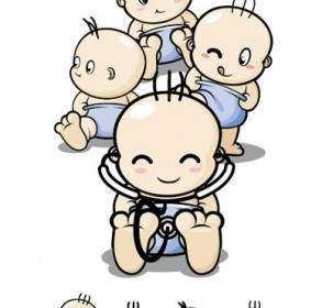 Baby Cartoon Characters Vector