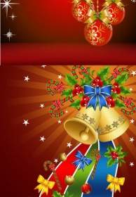 Background And Christmas Tree Decorations Vector
