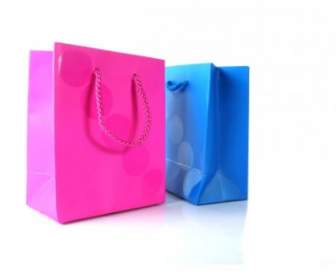 Bag Red And Blue Paper Bag Hd Picture
