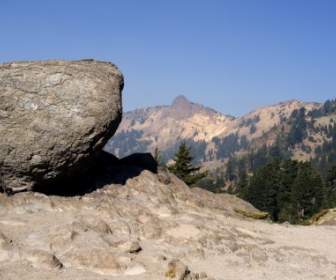 Seimbang Rock Lassen Gunung Taman Nasional California