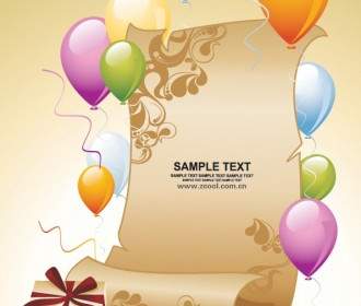 Balloon Gift Paper Background Vector