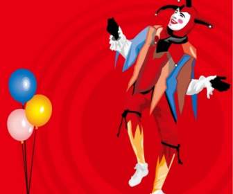 Balloons And Clown Vector