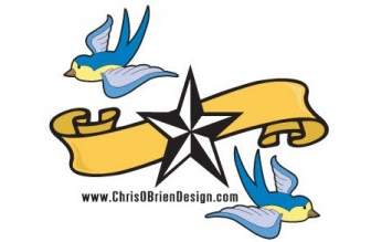 Banner Bird And Star Free Vector