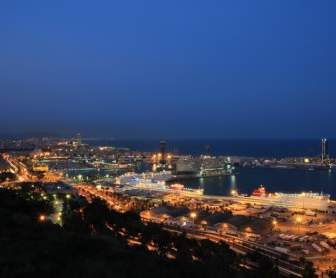 Barcelona Port Blue Hour