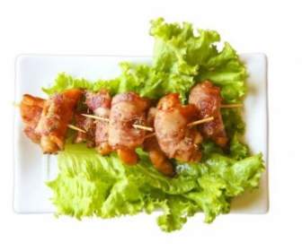 Basil Bacon Shrimp Rolls Transparent Png Format Highdefinition Picture