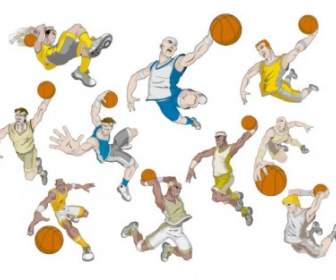 Vector De Personajes De Dibujos Animados De Baloncesto