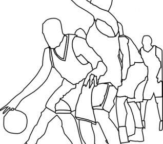 Basketball Game Outline Clip Art