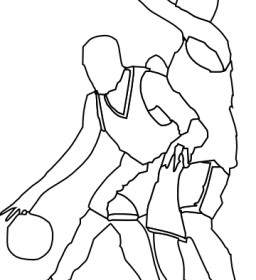 Basket-ball Attaque Et Défense Clipart