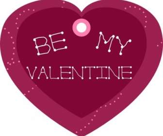 Be My Valentine Heart Shaped Gift Tag Clip Art