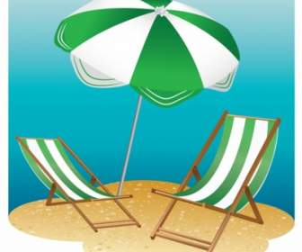 沙灘椅和陽傘