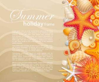 Beach Sand And Starfishes Vector Background