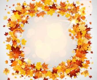 Beautiful Autumn Leaves Card Vector