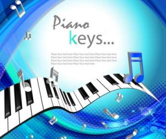 Beautiful Background Piano Keys Vector