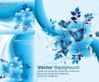 Beautiful Blue Flowers Vector