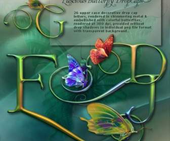 Beautiful Butterfly And The Letters Of The Alphabet Psd