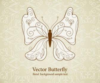 Vector De Patrón Hermosa Mariposa