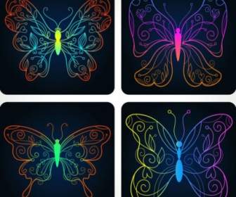 아름 다운 나비 패턴 벡터