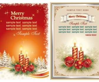 Bellissime Cartoline Di Natale Vettoriali