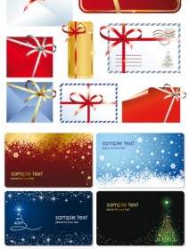 Beautiful Christmas Cards With Envelopes Vector