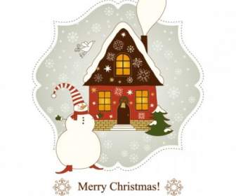 美しいクリスマスのグリーティング カードのベクトル