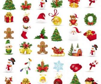 Beautiful Christmas Icons Vector