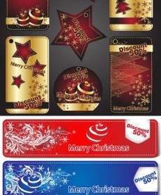 Beautiful Christmas Labels Vector