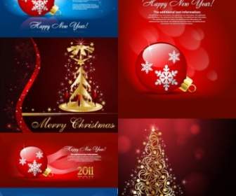 Beautiful Christmas Ornaments Background Vector