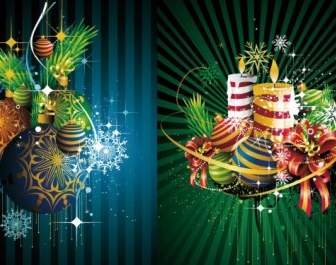 Beautiful Christmas Ornaments Background Vector