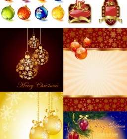 Beautiful Christmas Ornaments Vector