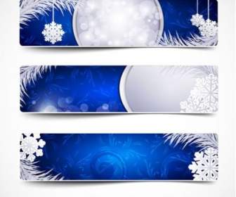 Vector De Banner De Nieve De Navidad Hermosa