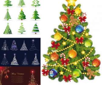 Pohon Natal Yang Indah Vektor