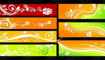 Beautiful Color Patterns Banner Vector Material