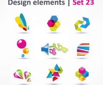 Warna Indah Threedimensional Logo Vektor